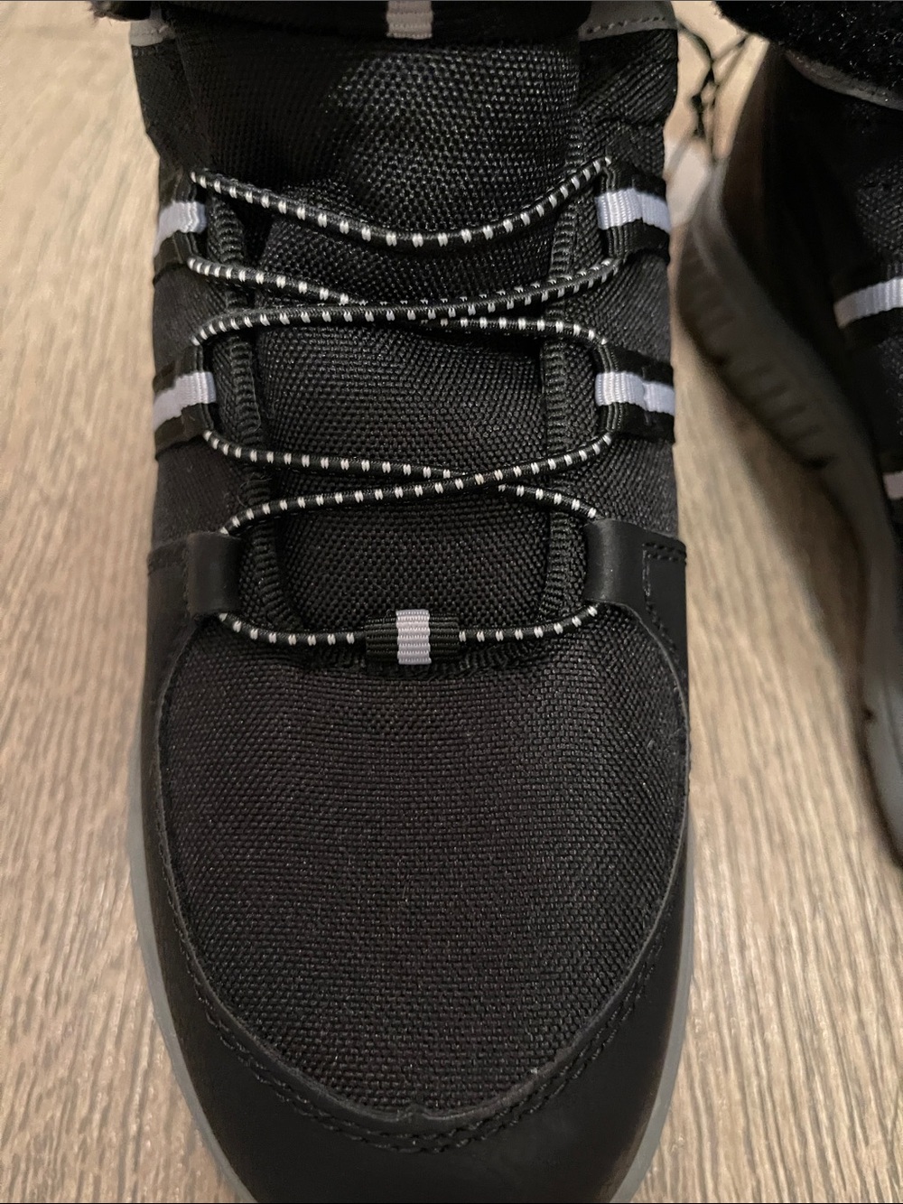 Joe Fresh Black and Gray Kids Sneakers with Hook-and-Loop Strap - Picture 9 of 10